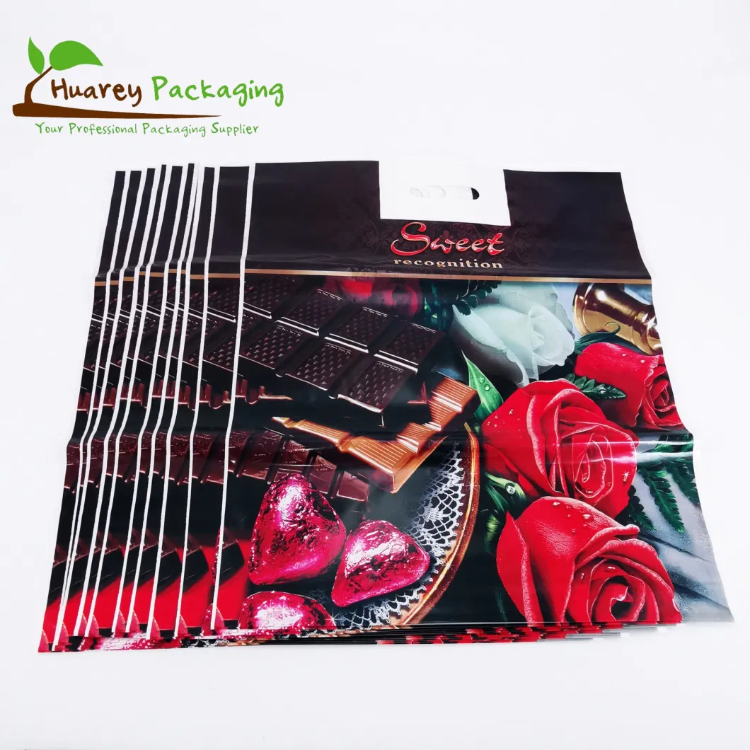 Reusable Custom Printing Die Cut Plastic Handle Shopping Bag