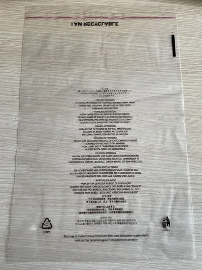 Busta postale trasparente autoadesiva personalizzata