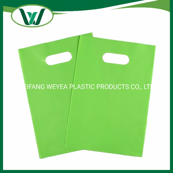 Borsa per la spesa riutilizzabile con manico in plastica fustellata con stampa personalizzata